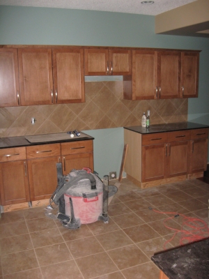 Left side of kitchen with pantry
