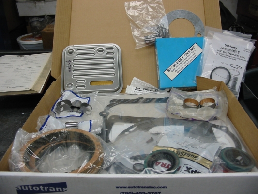 New parts overhaul kit, borg warner clutches, transgo duarbility kit and more
